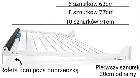 Suszarka balkonowa - Regulacja od 181cm do 201cm